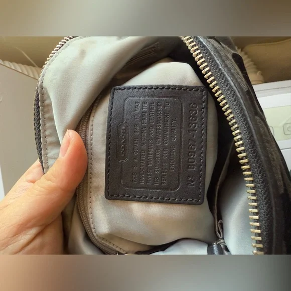 Coach Signature Cs Black Hobo Coach Charm Women's Shoulder Bag - Picture 6 of 6